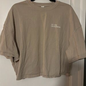 lululemon athletica relaxed crew tee in taupe beige